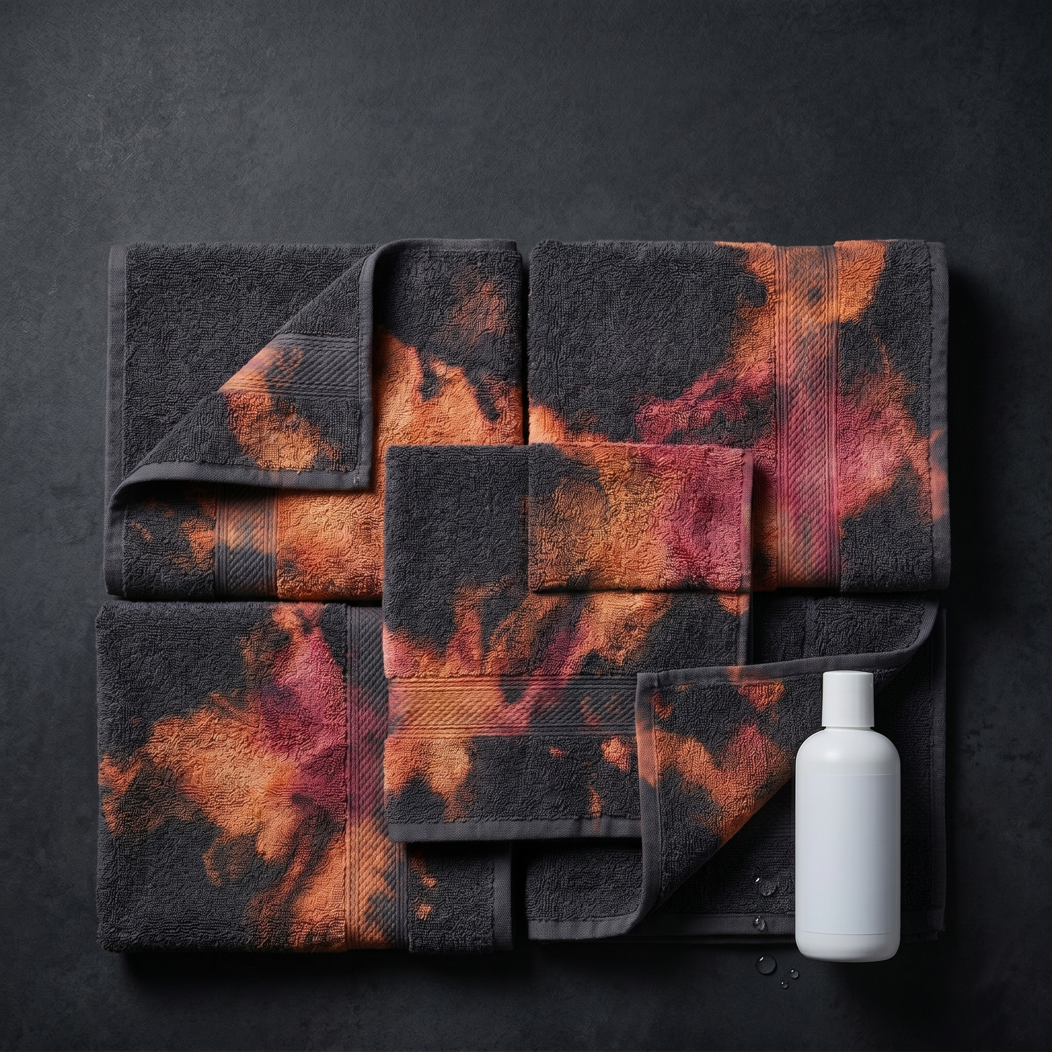 Towels bleached and stained orange by benzoyl peroxide